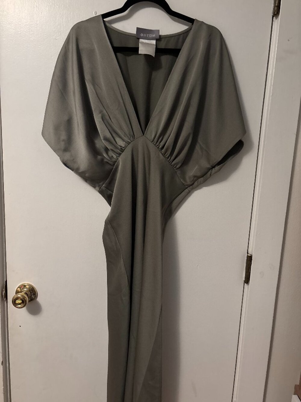 BHLDN Plymouth Sage Beaded Wrap Maxi Dress 10